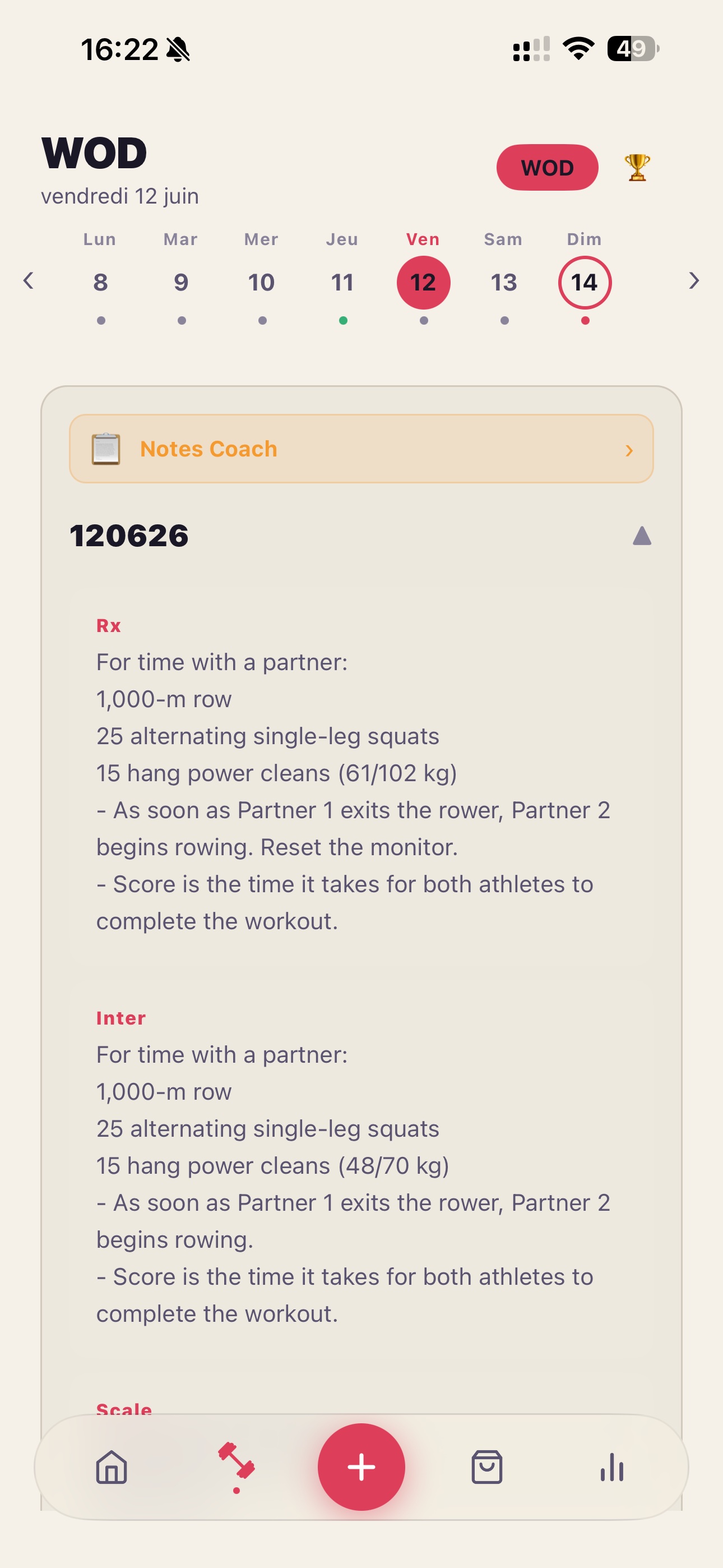 WOD du jour